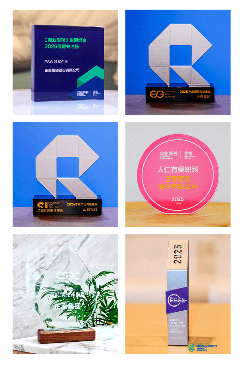 Collection of CHINT’s international certifications including ISO 28000, ISO 37001, SA8000, and ISO 20400, highlighting supply chain security, anti-bribery, social accountability, and sustainable procurement compliance.